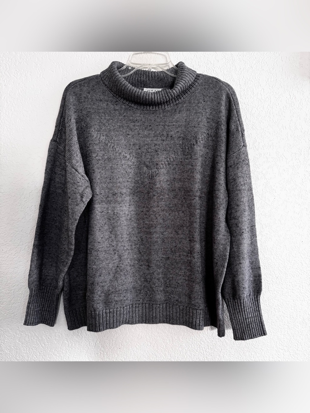 Wrap London Heather Gray Turtleneck Sweater Organic Cotton Minimalist Earthy 14